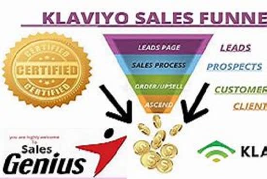 I will create high converting klaviyo sales funnel shopify clickfunnel