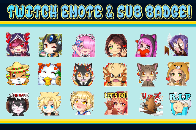 I will create high quality twitch emote and sub badge
