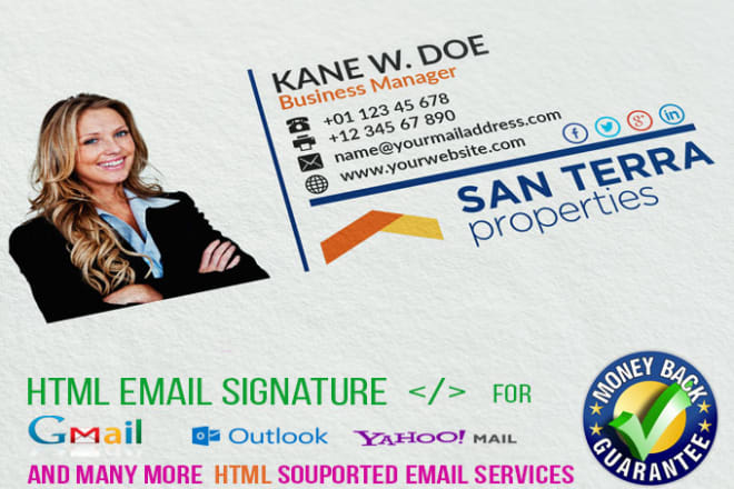 I will create HTML email signature in 24h