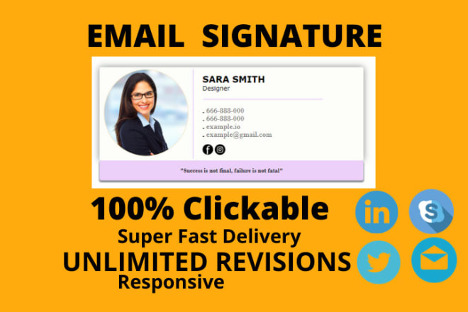 I will create HTML email signature outlook and gmail or footer