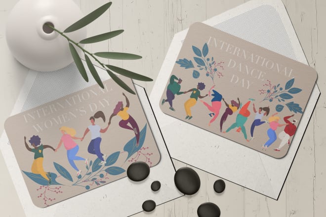 I will create postcard, invitation to celebration, greeting card, promotional banner