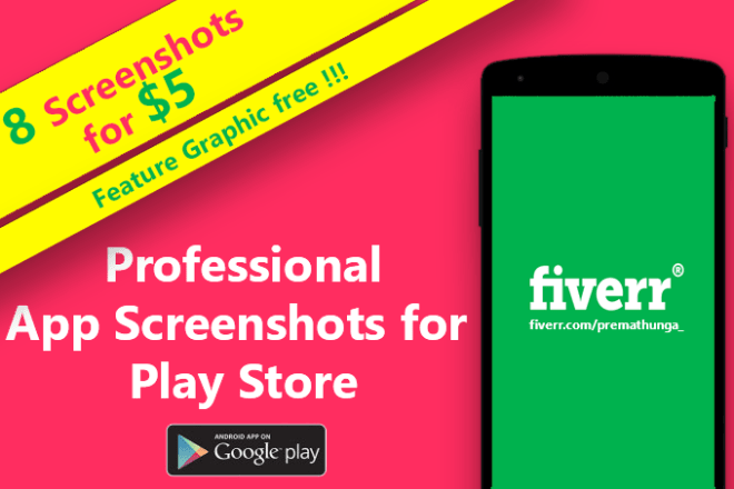 I will create professional app screenshots for play store