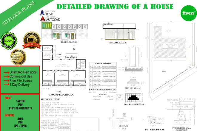 I will create professional architectural drawings