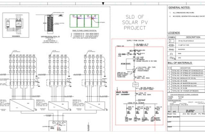 I will create solar sld,panel layout,earthing detail structure