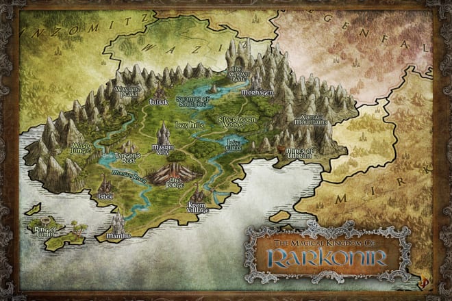 I will create stunning map illustration of fantasy area