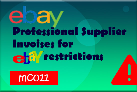 I will create supplier invoices for amazon, ebay mc011 restriction suspension