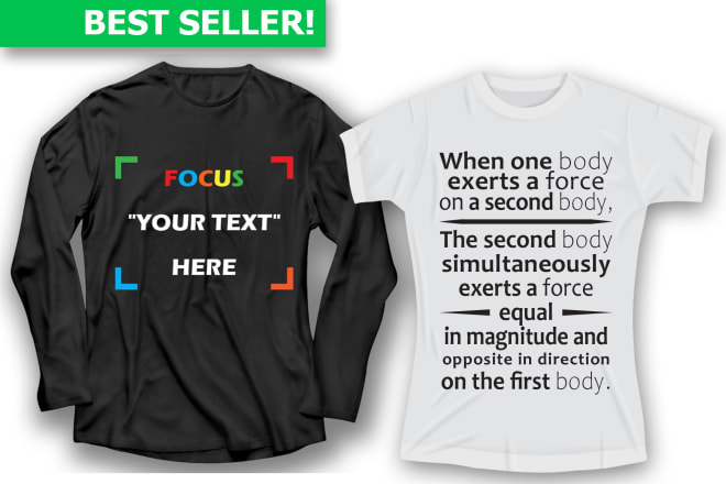 I will create text t shirt design