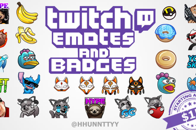 I will create unique and custom twitch emotes or sub badges