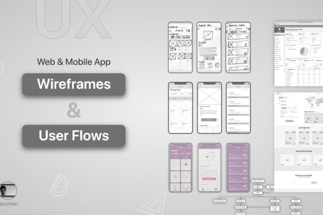 I will create UX wireframe mockup and user flow for mobile and web