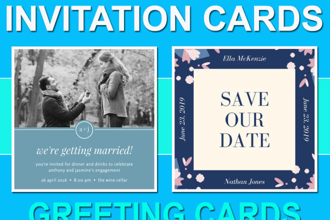 I will create wedding party event invitations