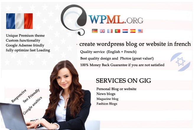 I will create wordpress blog in french web en francais