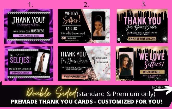 I will customize one of my thank you cards for your business