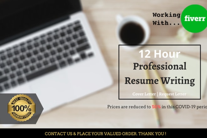 I will deliver executive resume, cover or request letter in 12 hour