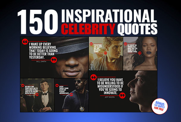 I will design 150 celebrity quote images with your logo