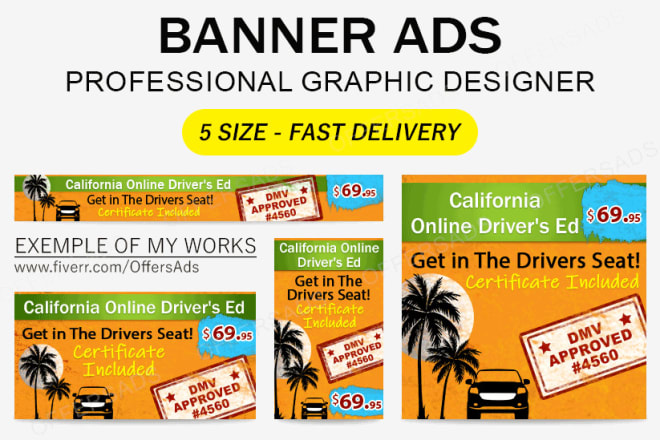 I will design 5 professional web banner ads or google banner ads