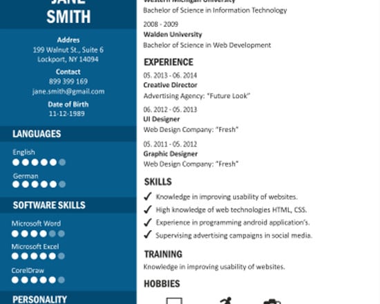 I will design a creative resume template using ms word or publisher