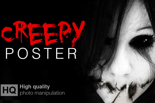 I will design a creepy horror poster or flyer