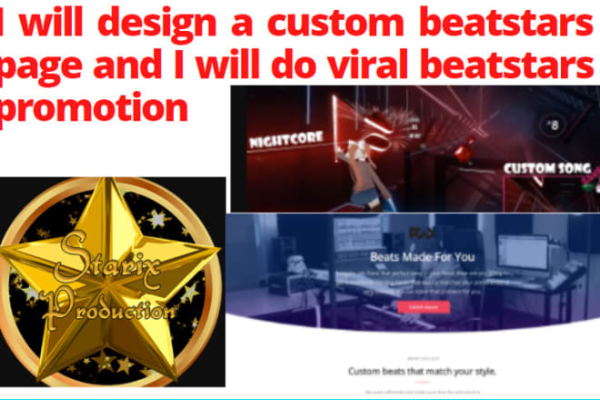 I will design a custom beat stars pagei will do viral beatstars promotion and beatstars