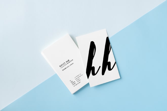 I will design a minimalist name card or business card