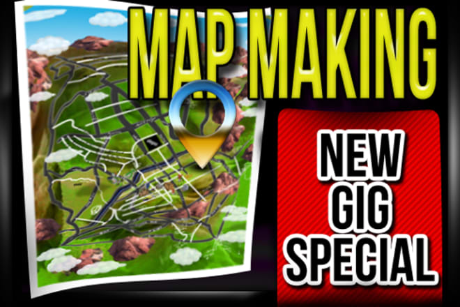 I will design a PRO custom map, markers, effects or cartography mockups