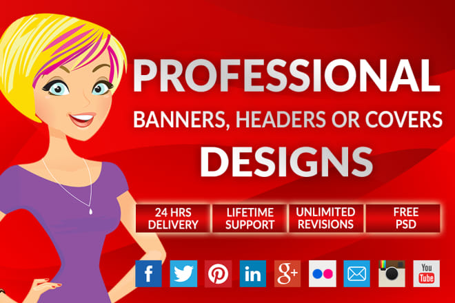 I will design a professional banner, header, facebook, twitter or youtube cover