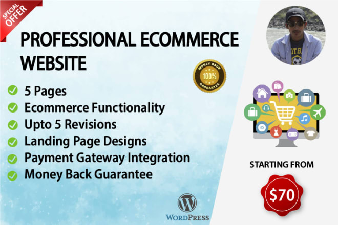 I will design a professional ecommerce website