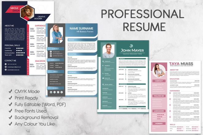 I will design a professional job winning resume cv or cover letter