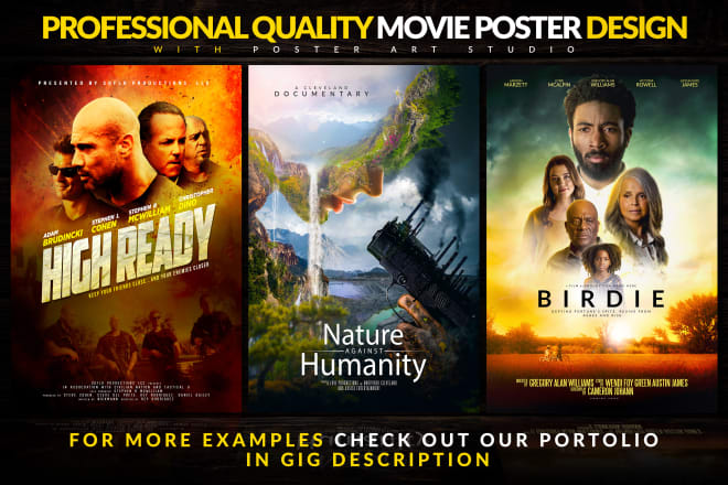 I will design a professional quality movie poster