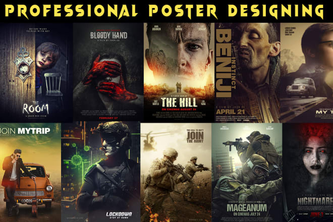I will design a professional quality movie poster like hollywood