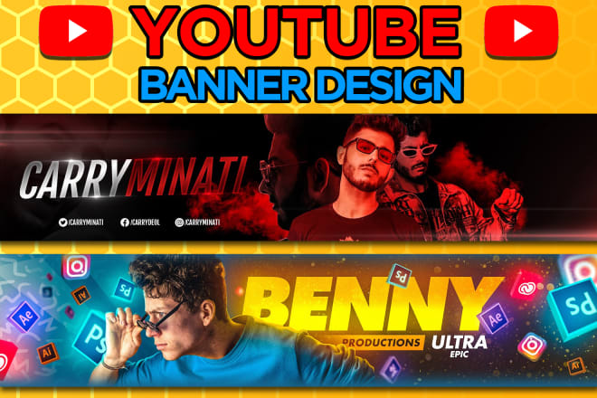 I will design a professional youtube channel banner and profile