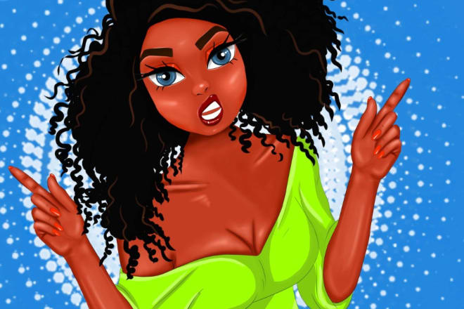 I will design african american characters or cartoons