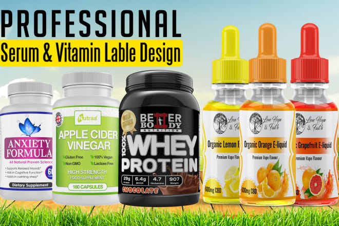 I will design amazing supplement,vitamin bottle label and packaging
