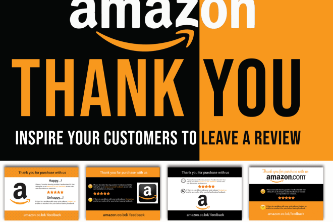 I will design amazon thank you card and product insert within 2 hours