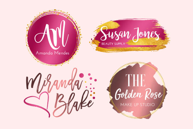 I will design an elegant and feminine watercolor logo for you