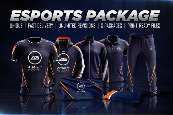 I will design an esports jersey hoodie and jacket package
