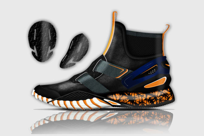 I will design and render footwear, sneakers, boots, activewear