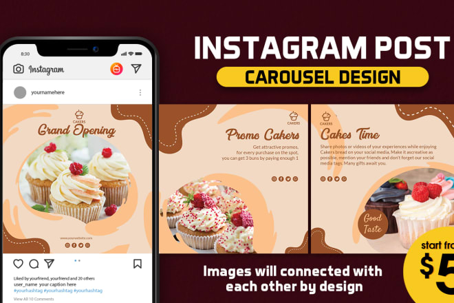 I will design attractive carousel post for your instagram