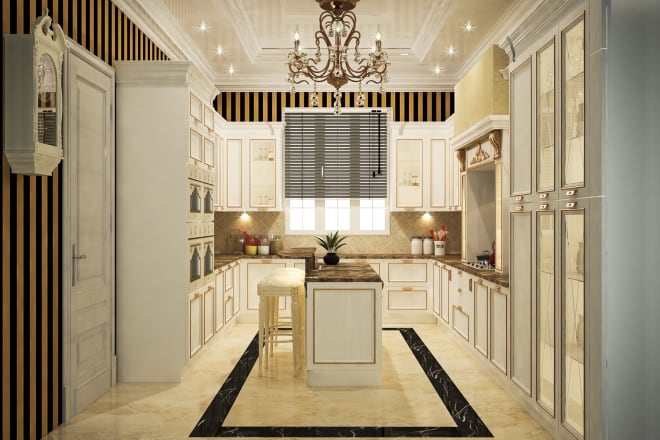 I will design awesome classic kitchen furniture and interior design