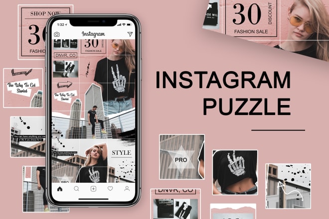 I will design awesome instagram puzzle feed for you