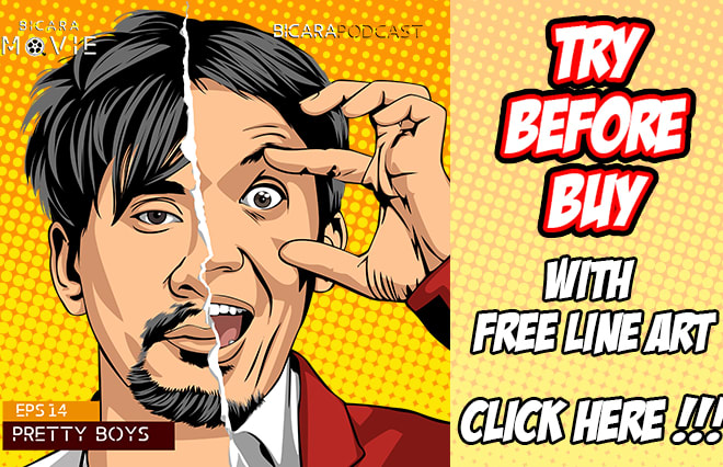 I will design awesome podcast cover from your photo into cartoon portrait