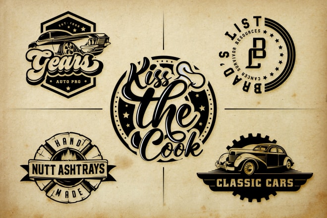 I will design awesome retro vintage badge logo for your business