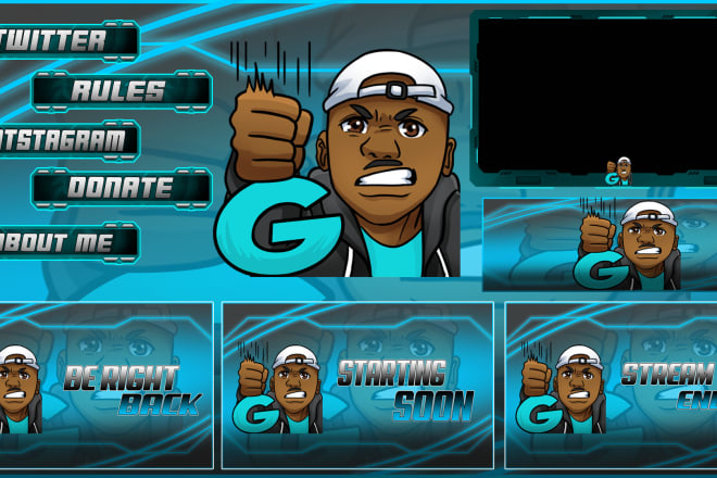 I will design best twitch or mixer overlay and logo for your stream