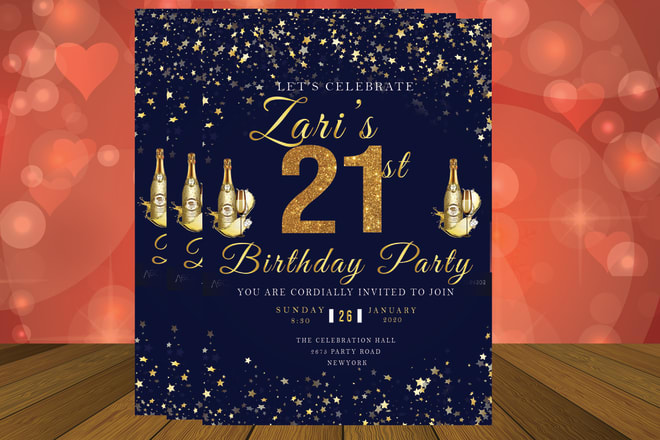 I will design birthday card, event poster, party invitation