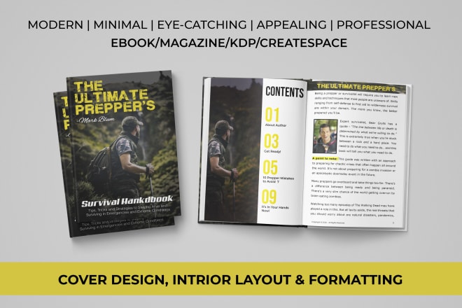 I will design book cover, interior layout, and create ebook