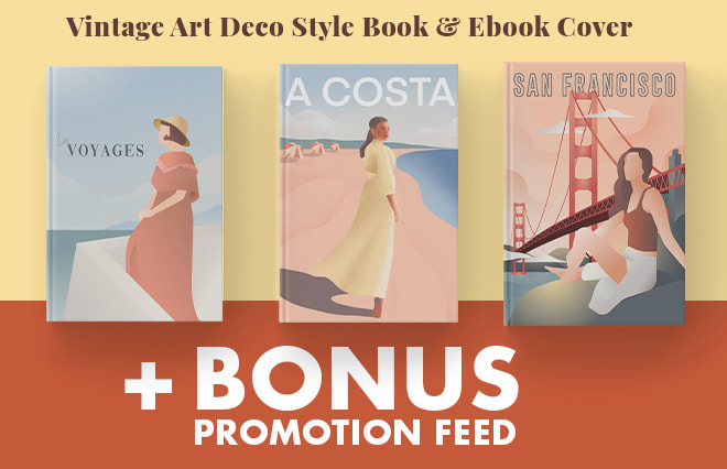 I will design book or ebook cover in vintage flat illustration style