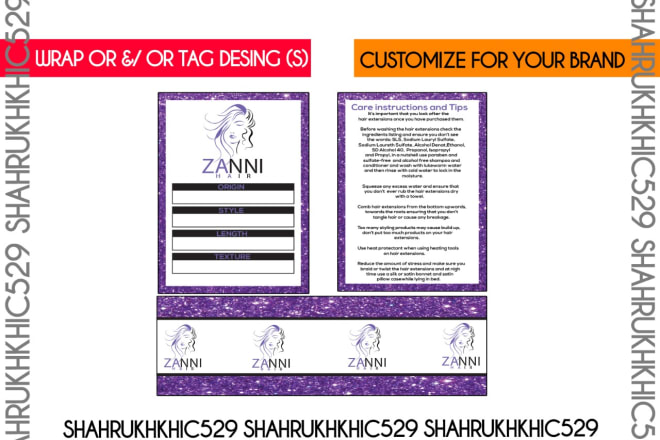 I will design bundle wrap and hang tag for extension business