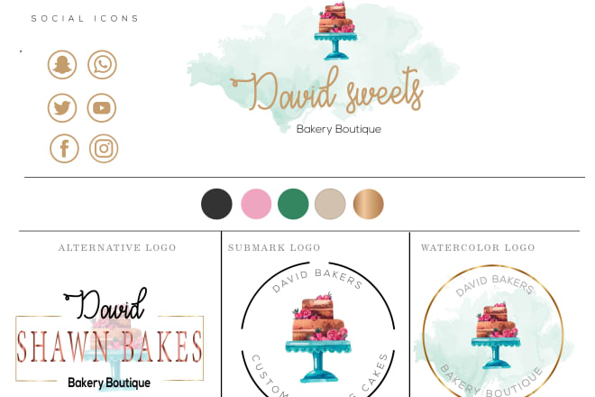 I will design cake business, sweets cookies and bakery logo