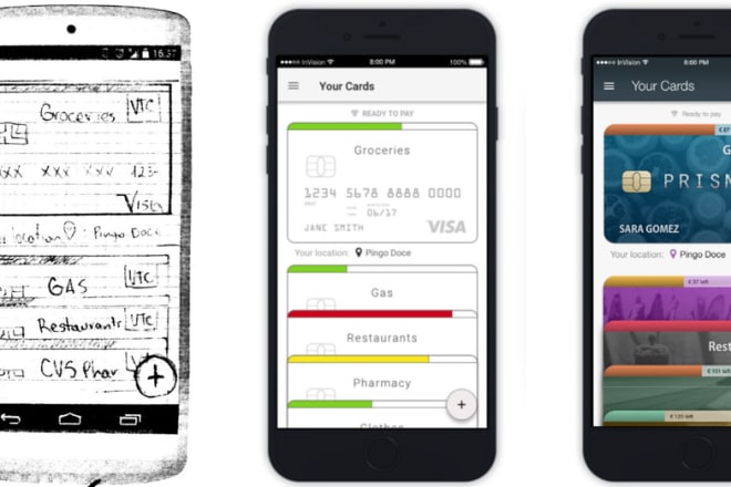 I will design clickable wireframes for mobile app