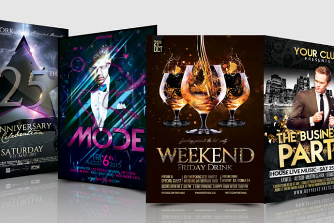 I will design club, event, and party flyers and posters in 10 hrs