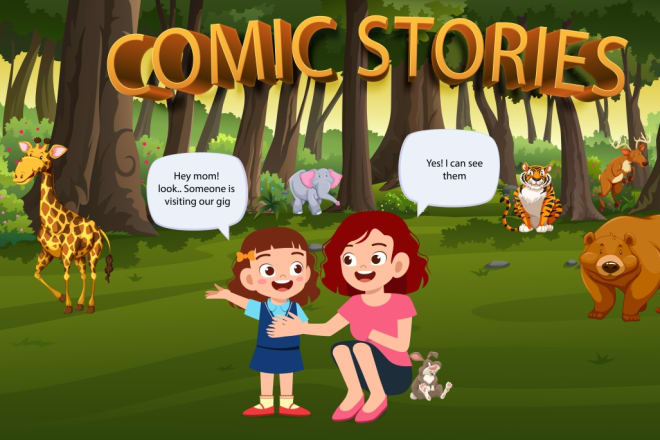 I will design comic story illustrations and characters